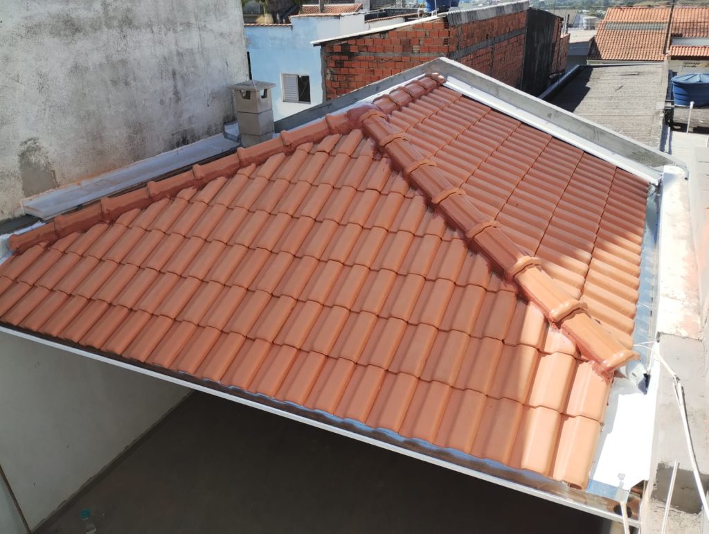 Telhado cerâmico para área gourmet